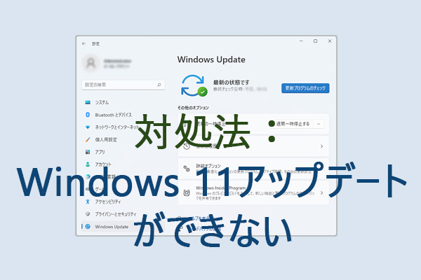 対処法：Windows 11アップデートができない
