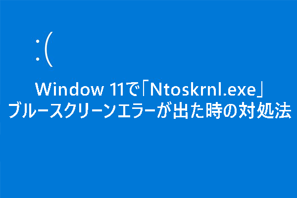 「Ntoskrnl.exe」ブルースクリーンエラーが出た時の対処法9選【Window 11】