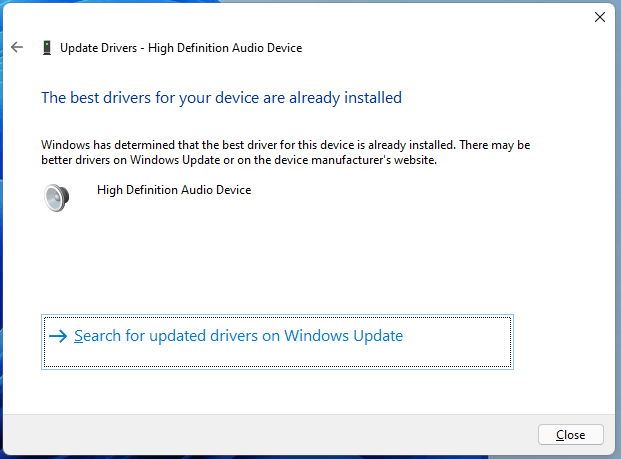 Windows Update で更新されたドライバーを検索する