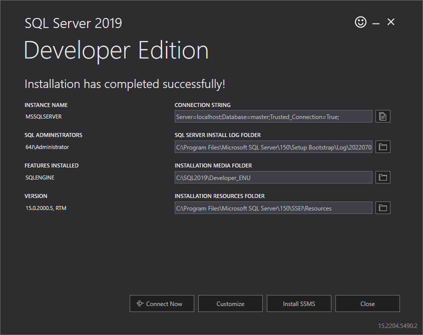 SQL Server 2019 のダウンロードとインストール