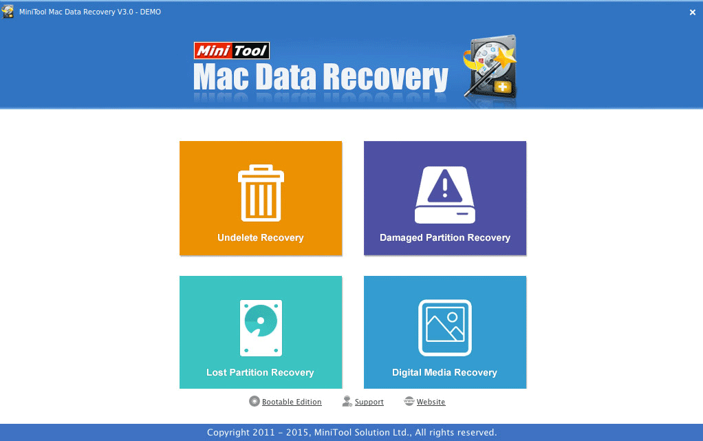 Mac Data Recoveryのメイン画面