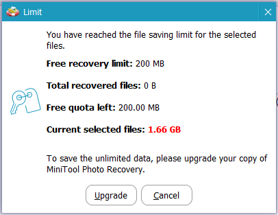 選択したファイルはファイル保存制限に達しました