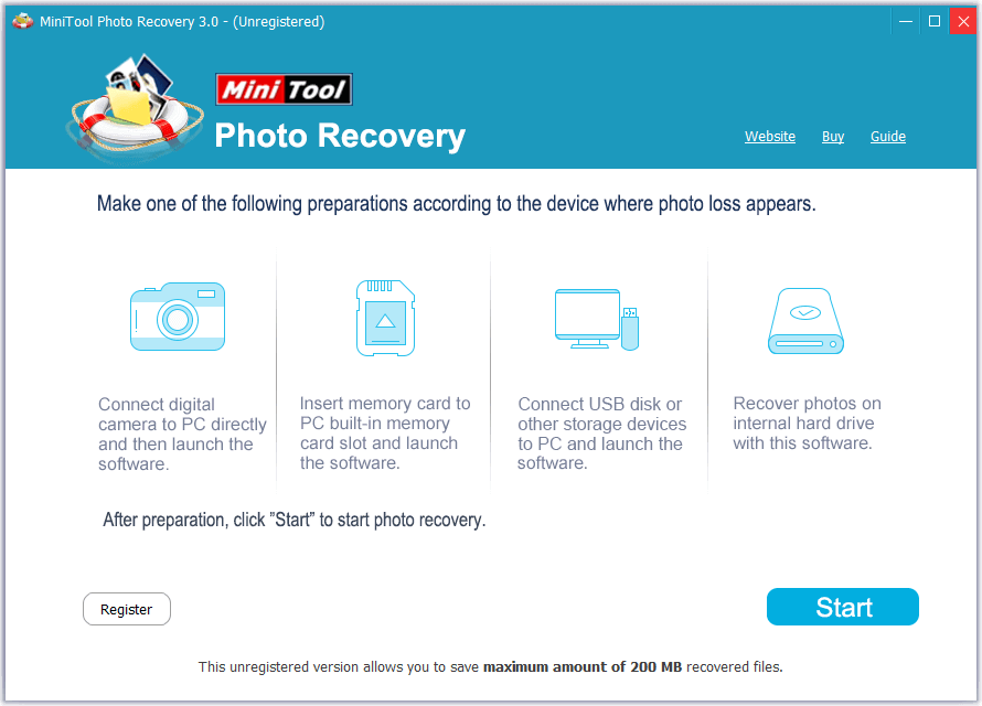 MiniTool Photo Recoveryを起動する