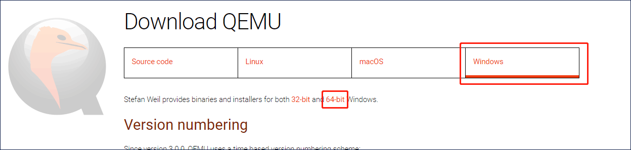 QEMU Windows版をダウンロード