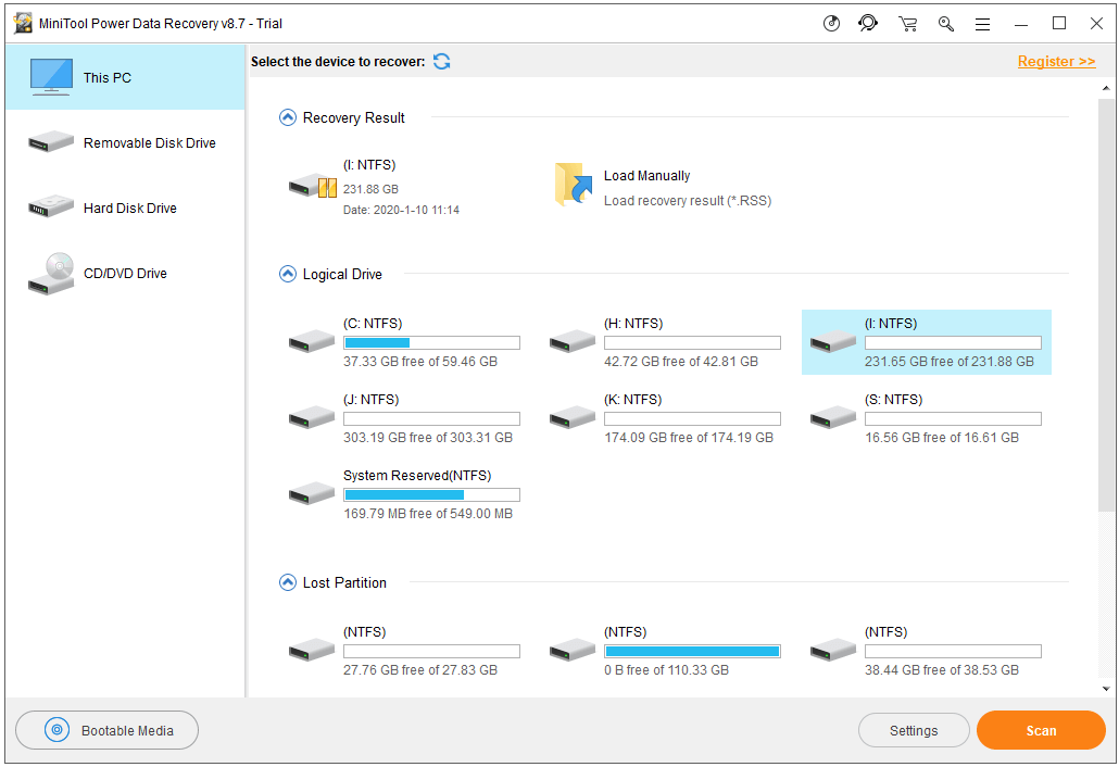 削除されたファイルを回復するWindows10